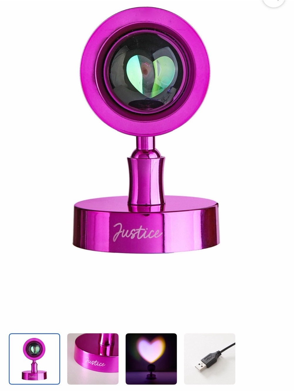 Justice Mini LED Projection Lamp, Pink